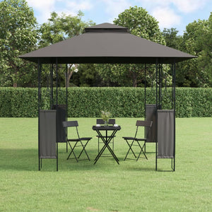 Gazebo con Tetto Antracite 300x300x270 cm Acciaiocod mxl 117974