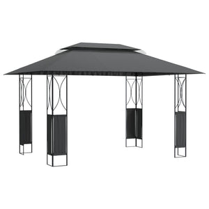 Gazebo con Tetto Antracite 400x300x270 cm Acciaio 360142
