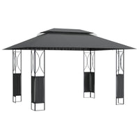 Gazebo con Tetto Antracite 400x300x270 cm Acciaio