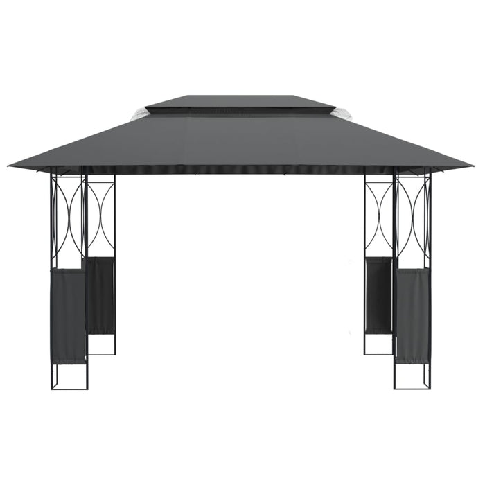 Gazebo con Tetto Antracite 400x300x270 cm Acciaio 360142