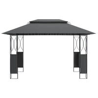 Gazebo con Tetto Antracite 400x300x270 cm Acciaio