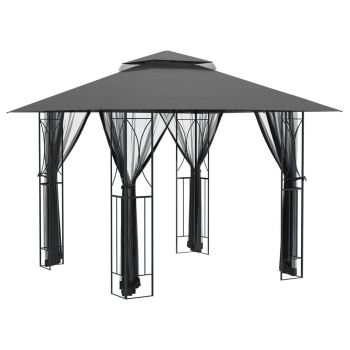 Gazebo con Pareti Laterali Antracite 300x300x270 cm Acciaio 360143