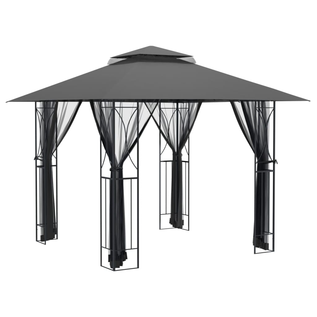 Gazebo con Pareti Laterali Antracite 300x300x270 cm Acciaiocod mxl 117446