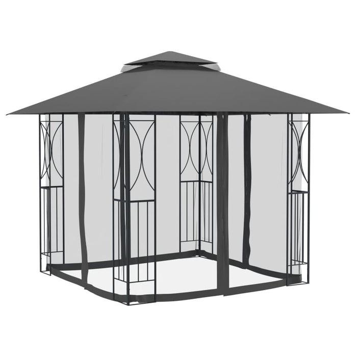 Gazebo con Pareti Laterali Antracite 300x300x270 cm Acciaiocod mxl 117446