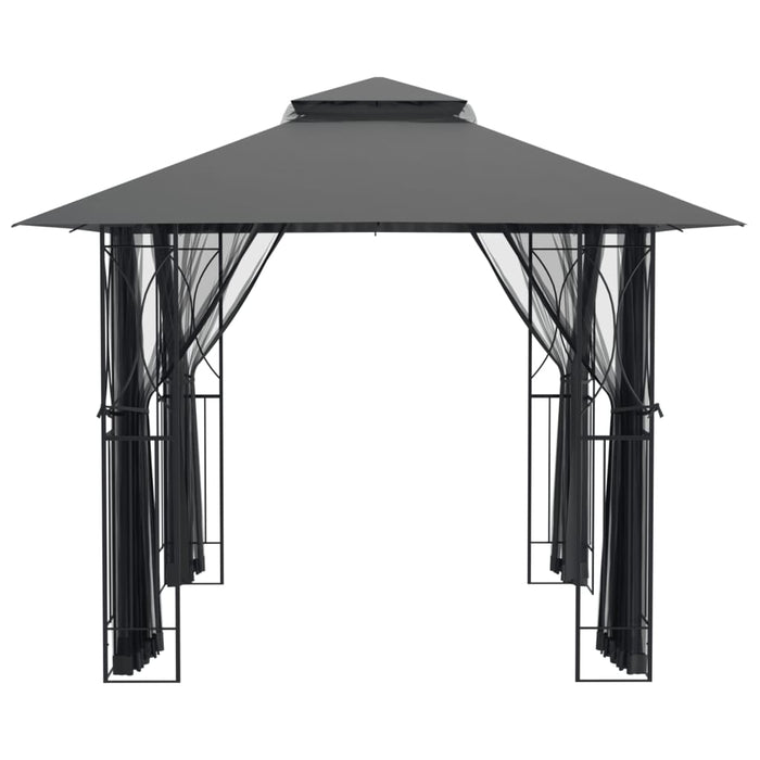 Gazebo con Pareti Laterali Antracite 300x300x270 cm Acciaio 360143