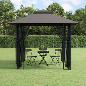 Gazebo con Pareti Laterali Antracite 300x300x270 cm Acciaio 360143