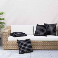 Cuscini Scatter a scacchi 4 pcs Quadro Nero 40 x 40 cm 360375