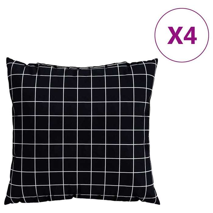 Cuscini Scatter a scacchi 4 pcs Quadro Nero 40 x 40 cm 360375