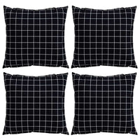 Cuscini Scatter a scacchi 4 pcs Quadro Nero 60 x 60 cm 360419