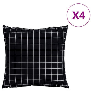 Cuscini Scatter a scacchi 4 pcs Quadro Nero 60 x 60 cm 360419