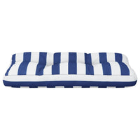 Cuscino per Pallet Strisce Bianche e Blu 70x40x12 cm in Tessuto 360594