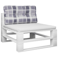 Cuscino per Pallet a Quadri Grigi 80x40x12 cm in Tessuto 360615