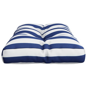 Cuscino per Pallet Strisce Bianche e Blu 80x40x12 cm in Tessuto 360616