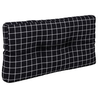 Cuscino per Pallet Motivo a Quadri Nero 80x40x12 cm in Tessuto 360617