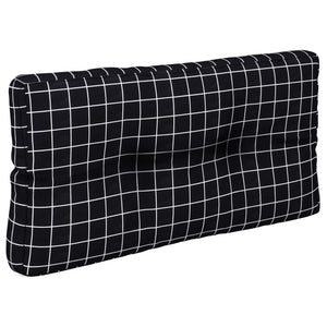 Cuscino per Pallet Motivo a Quadri Nero 80x40x12 cm in Tessuto 360617