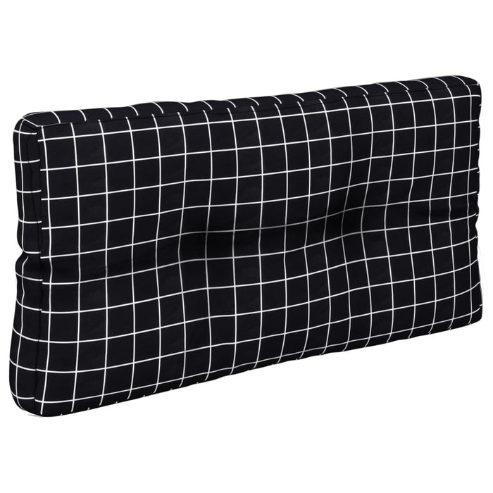 Cuscino per Pallet Motivo a Quadri Nero 80x40x12 cm in Tessuto 360617