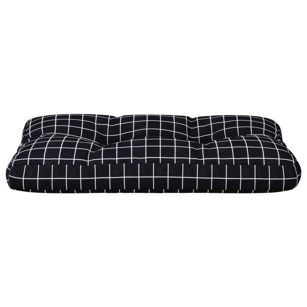 Cuscino per Pallet Motivo a Quadri Nero 80x40x12 cm in Tessuto 360617