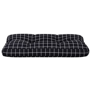 Cuscino per Pallet Motivo a Quadri Nero 80x40x12 cm in Tessuto 360617
