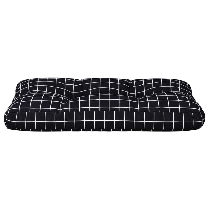 Cuscino per Pallet Motivo a Quadri Nero 80x40x12 cm in Tessuto 360617
