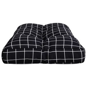 Cuscino per Pallet Motivo a Quadri Nero 80x40x12 cm in Tessuto 360617