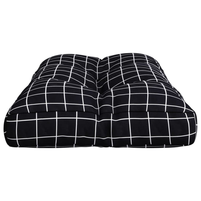 Cuscino per Pallet Motivo a Quadri Nero 80x40x12 cm in Tessuto 360617