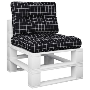 Cuscini per Pallet 2 pz Neri Motivo a Quadri Tessutocod mxl 102552