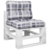 Cuscini per Pallet 2 pz Grigi a Quadri in Tessuto 360681