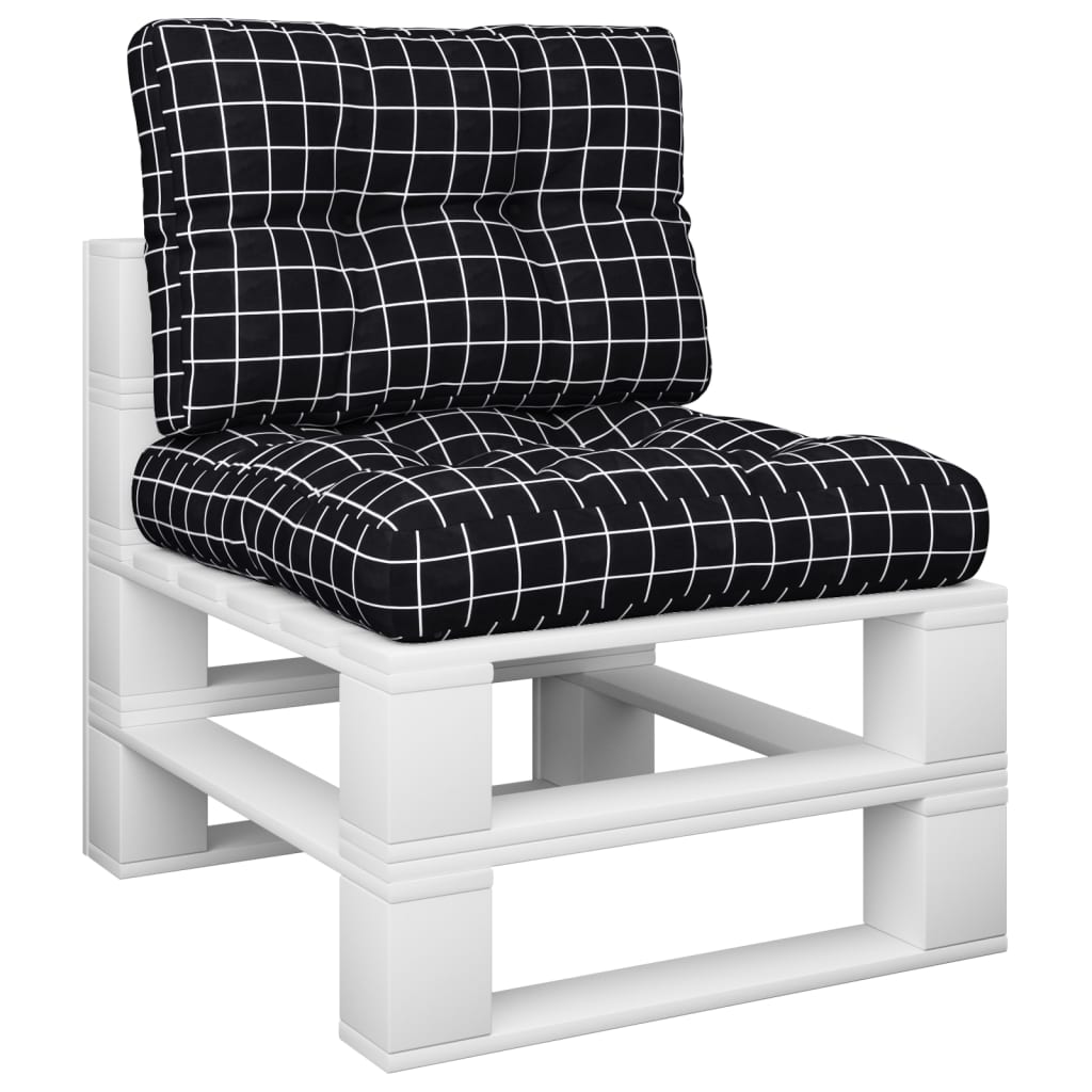 Cuscini per Pallet 2 pz Neri Motivo a Quadri Tessutocod mxl 71408