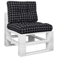 Cuscini per Pallet 2 pz Neri Motivo a Quadri Tessutocod mxl 71408