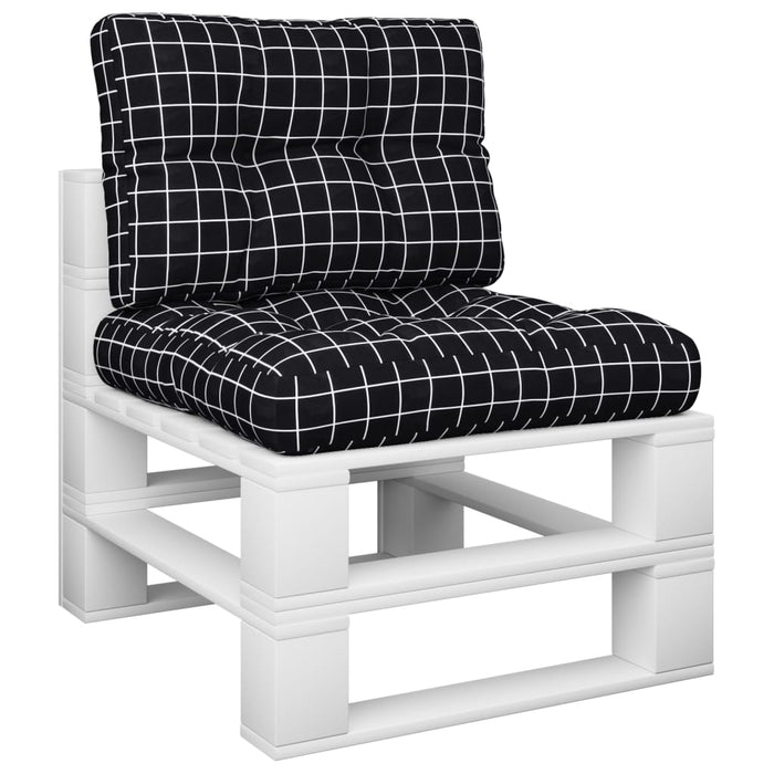 Cuscini per Pallet 2 pz Neri Motivo a Quadri Tessutocod mxl 71408