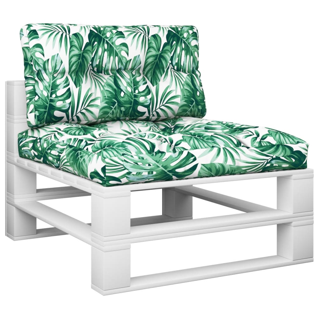 vidaXL Cuscini per Pallet 2 pz Motivo a Foglie Tessuto