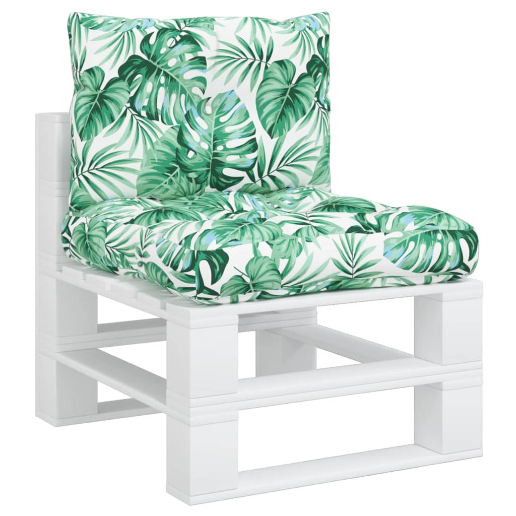 Cuscini per Pallet 2 pz Motivo a Foglie Tessuto 360846