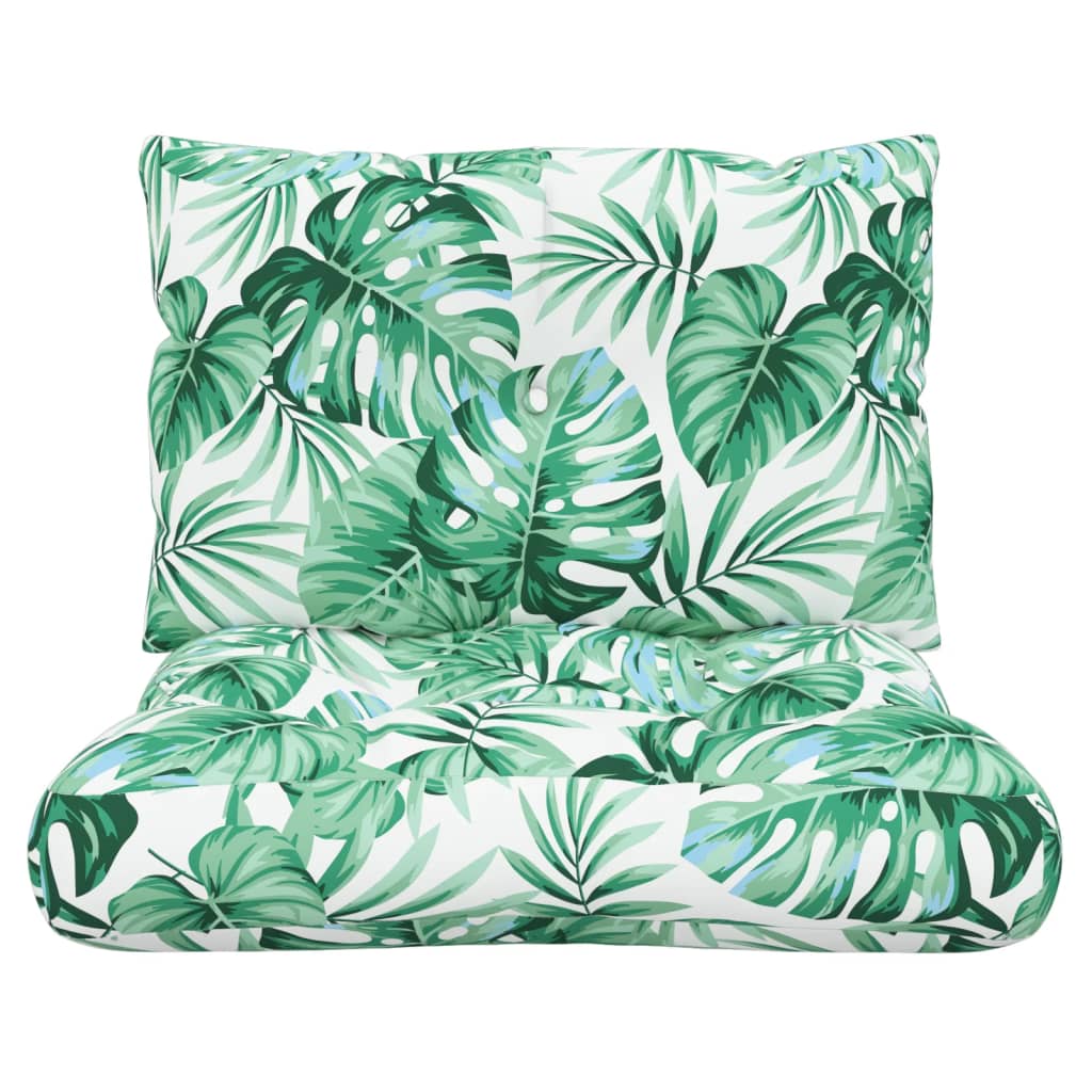 Cuscini per Pallet 2 pz Motivo a Foglie Tessuto 360846