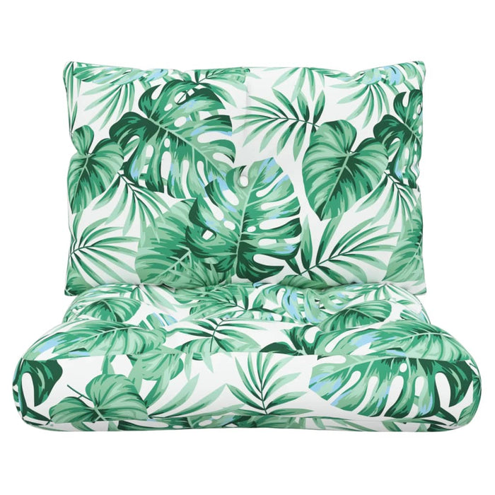 Cuscini per Pallet 2 pz Motivo a Foglie Tessuto 360846