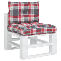 Cuscini per Pallet 2 pz Rossi a Quadri in Tessuto 360847