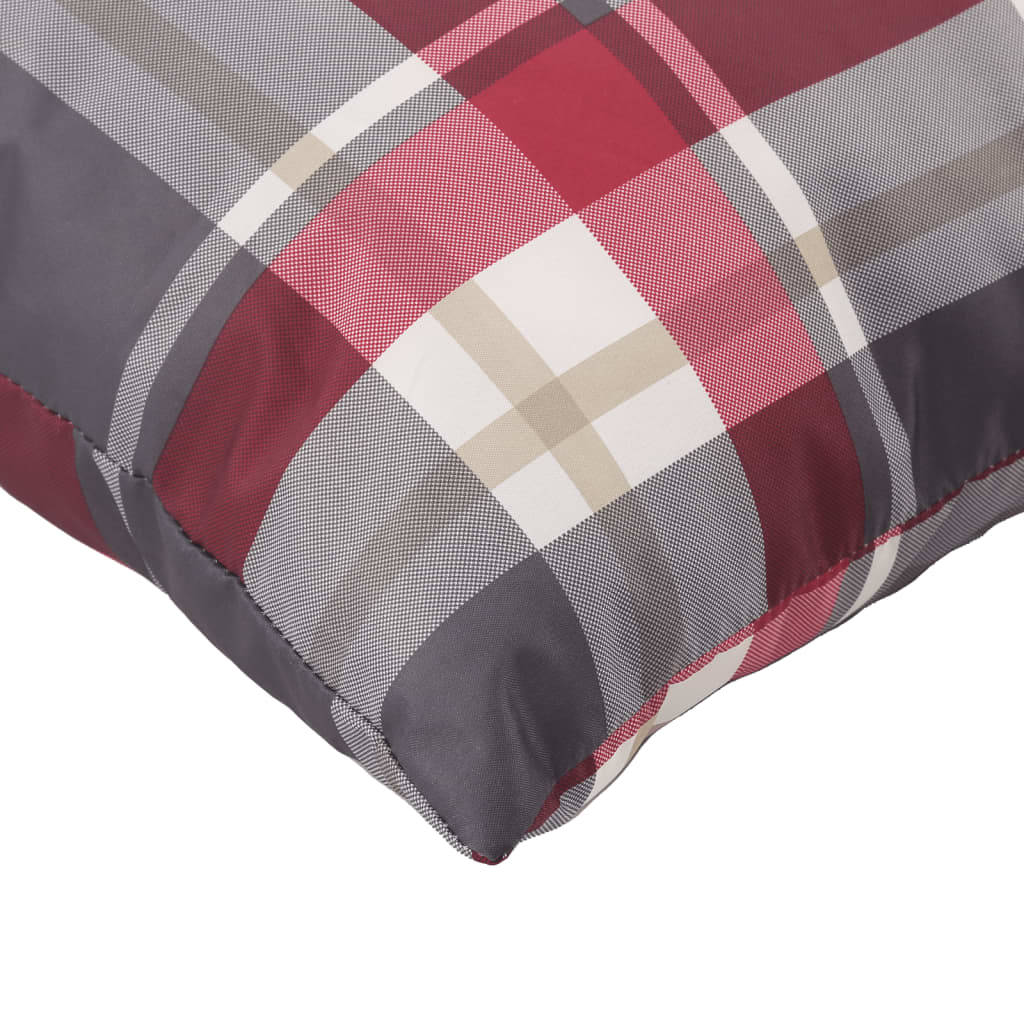 vidaXL Cuscini per Pallet 2 pz Rossi a Quadri in Tessuto