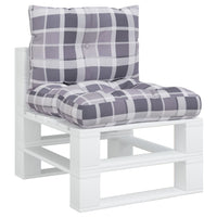 Cuscini per Pallet 2 pz Grigi a Quadri in Tessuto 360848