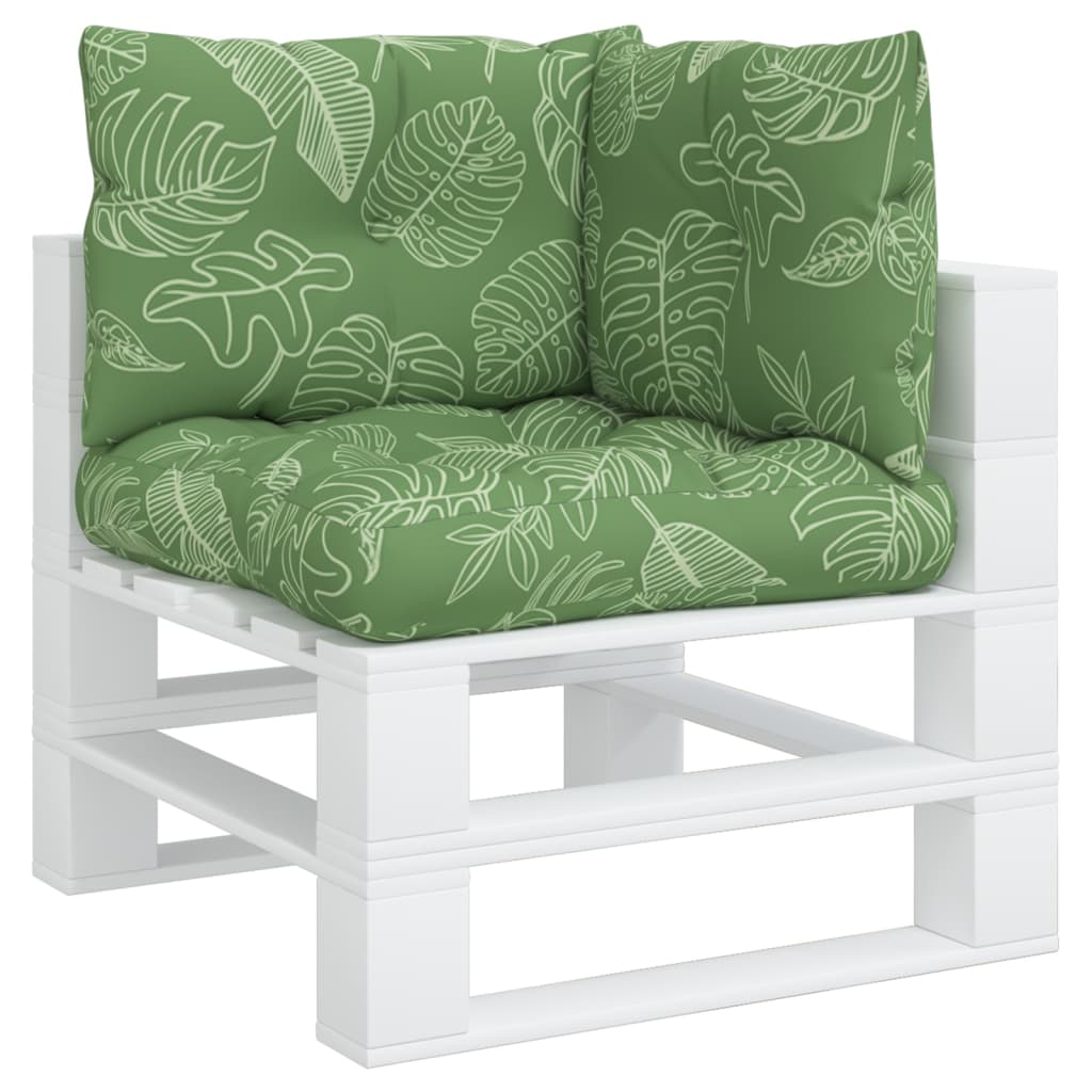 Cuscini per Pallet 3 pz Motivo a Foglie in Tessuto Oxfordcod mxl 71612