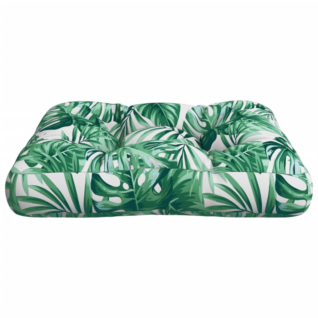 Cuscino per Pallet Motivo a Foglie 58x58x10 cm Tessuto