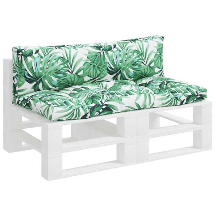 vidaXL Cuscini per Pallet 2 pz Motivo a Foglie Tessuto