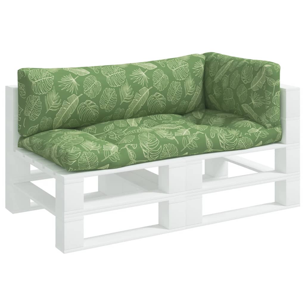 Cuscini per Pallet 3 pz Motivo a Foglie in Tessuto Oxford