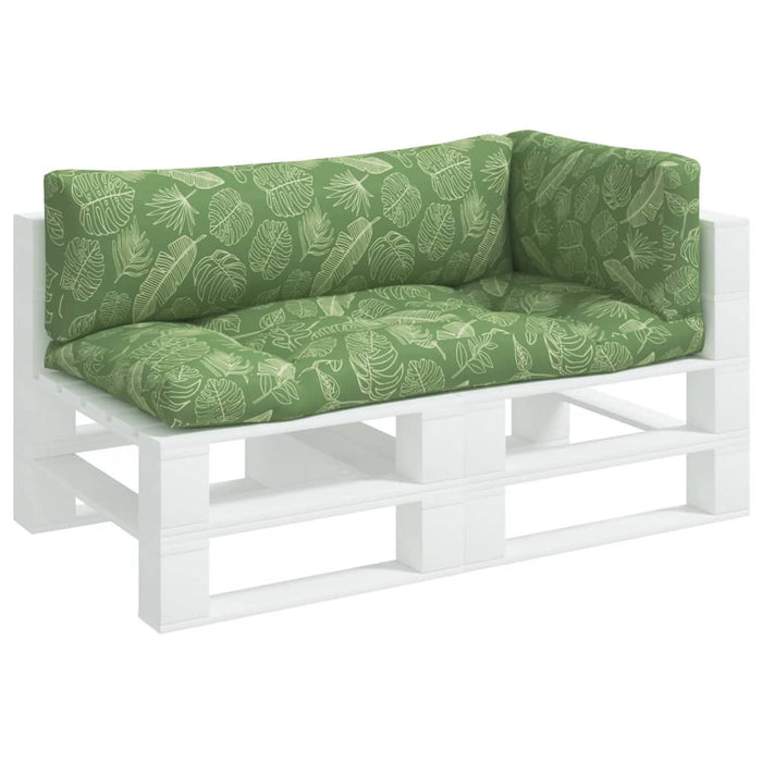 Cuscini per Pallet 3 pz Motivo a Foglie in Tessuto Oxford