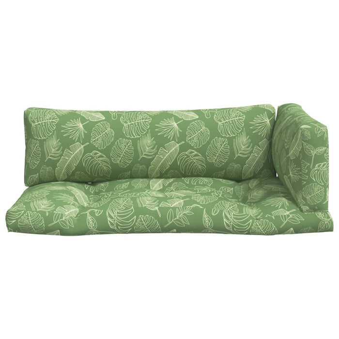 Cuscini per Pallet 3 pz Motivo a Foglie in Tessuto Oxford