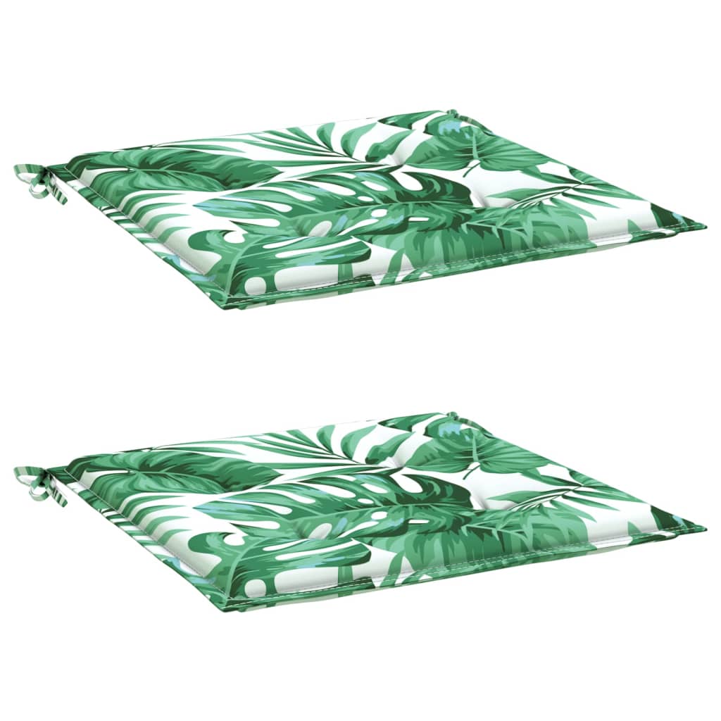Cuscini per Sedia 2 pz Motivo a Foglie 40x40x3 cm Tessuto 361002