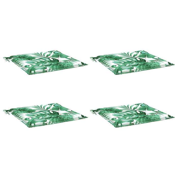 Cuscini per Sedia 4 pz Motivo a Foglie 40x40x3 cm Tessuto
