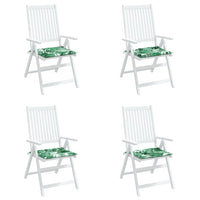 Cuscini per Sedia 4 pz Motivo a Foglie 40x40x3 cm Tessuto