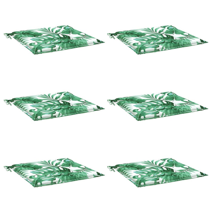 Cuscini per Sedia 6 pz Motivo a Foglie 40x40x3 cm Tessuto 361004