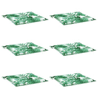 Cuscini per Sedia 6 pz Motivo a Foglie 40x40x3 cm Tessuto 361004