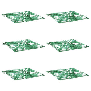 Cuscini per Sedia 6 pz Motivo a Foglie 40x40x3 cm Tessuto 361004