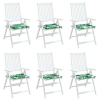 Cuscini per Sedia 6 pz Motivo a Foglie 40x40x3 cm Tessuto 361004